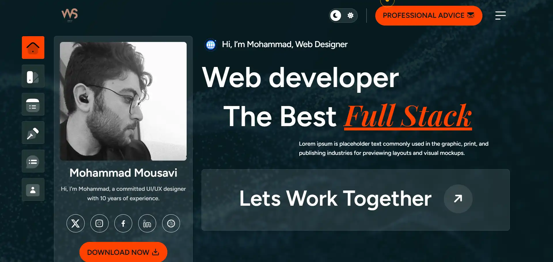 قالب اچ تی ام ال (html) پورتفولیو شخصی